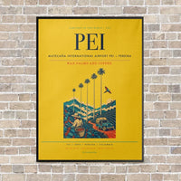 Thumbnail for Matecaña International Airport PEI — Pereira vertical canvas print - framed - yellow background