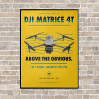 Thumbnail for DJI Matrice 4T vertical canvas print - framed - yellow background