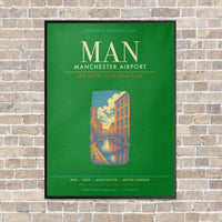 Thumbnail for Manchester Airport MAN - Canvas Framed - Green