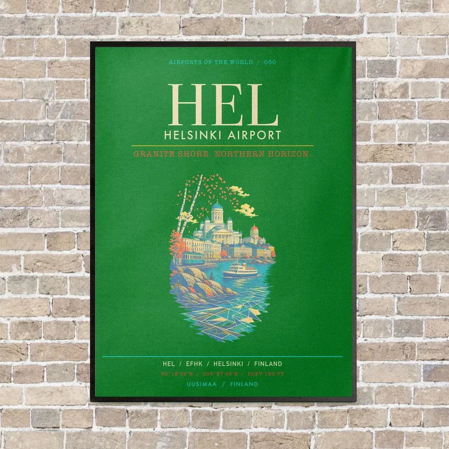 Helsinki Airport HEL - Canvas Framed - Green