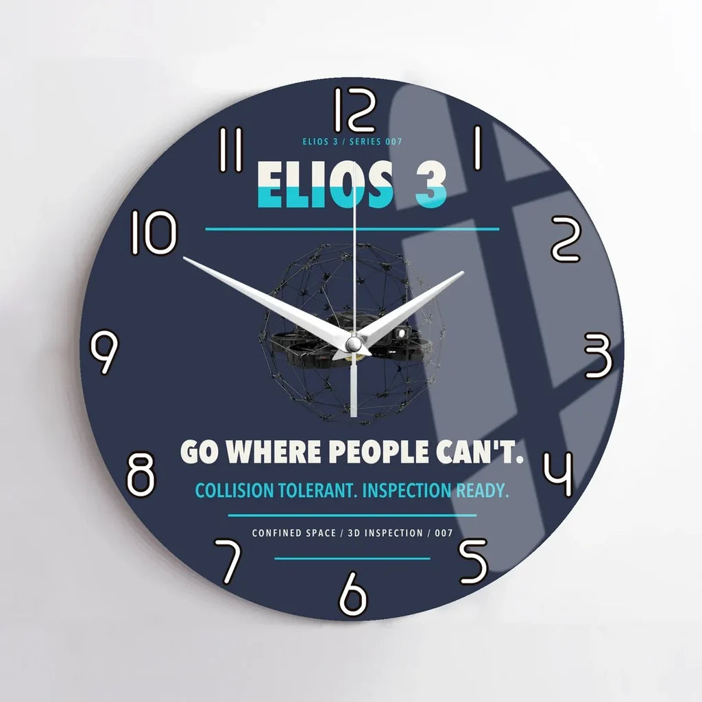 Flyability Elios 3 design on navy blue no frame wall clock