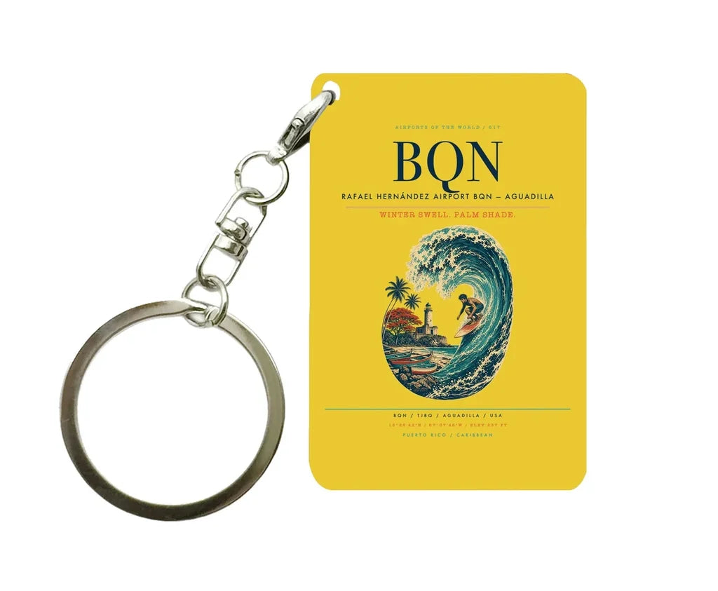 Rafael Hernández Airport (BQN) design on yellow key chain