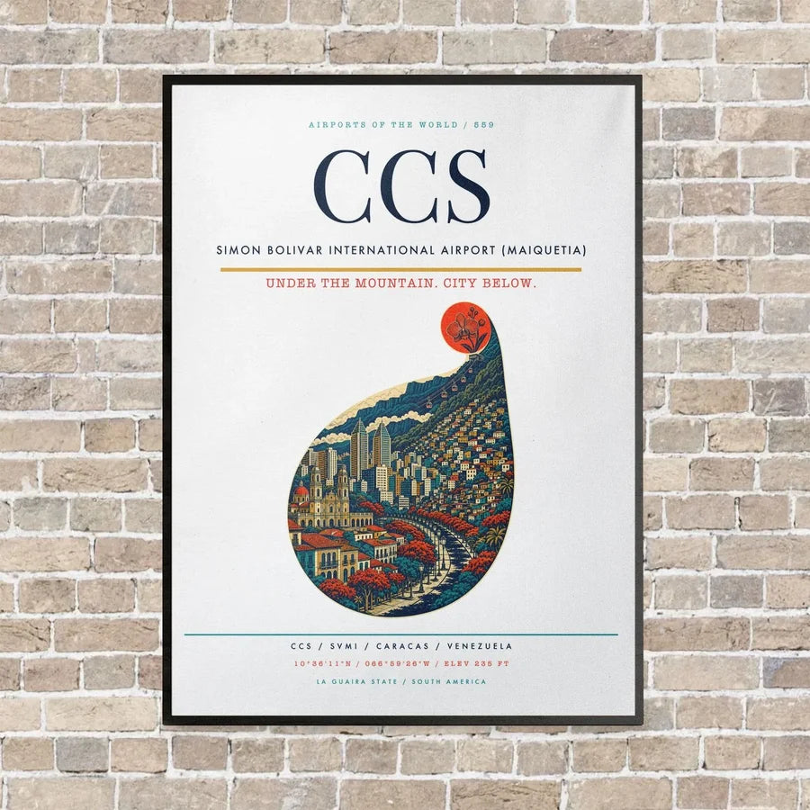 Simon Bolivar International Airport (Maiquetia) CCS - Canvas Framed - White