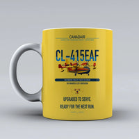 Thumbnail for Canadair CL-415EAF design on yellow ceramic mug, double-side print