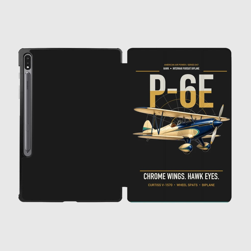 Curtiss P-6E Hawk design on black samsung tablet tablet case