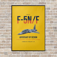 Thumbnail for F-5N F Adversary vertical canvas print - framed - yellow background