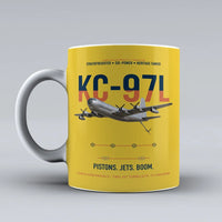 Thumbnail for KC-97L STRATOFREIGHTER design on yellow ceramic mug, double-side print
