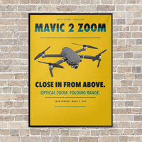 Thumbnail for DJI Mavic 2 Zoom vertical canvas print - framed - yellow background