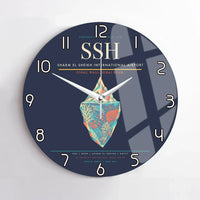 Thumbnail for Sharm El Sheikh International Airport (SSH) design on navy blue no frame wall clock