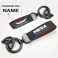 Thumbnail for Mesa Airlines Horseshoe Buckle key chain, Gray + Name