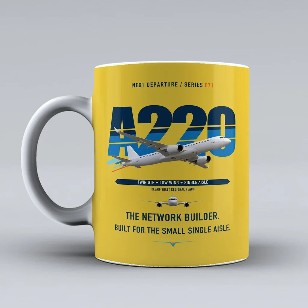 A220-300 Mug design on yellow airbus