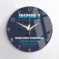 Thumbnail for DJI Inspire 3 design on navy blue no frame wall clock