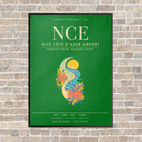 Thumbnail for Nice Cote dAzur Airport NCE - Canvas Framed - Green
