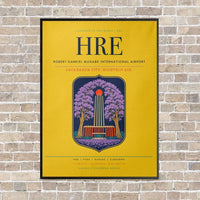 Thumbnail for Robert Gabriel Mugabe International Airport HRE vertical canvas print - framed - yellow background