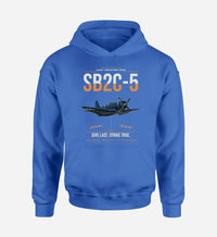 Thumbnail for SB2C-5 Helldiver design on blue double-side hoodie, single-side print