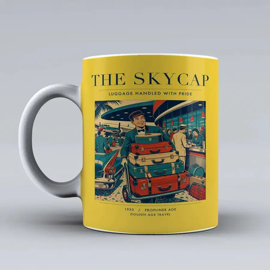 VINTAGE G4101 - The Skycap - Ceramic Mug design on yellow