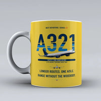 Thumbnail for A321LR Mug design on yellow airbus