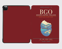 Thumbnail for Bergen Airport Flesland BGO - Seven-Rain Fjord Tapestry - Dark Red