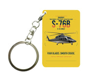 Thumbnail for Sikorsky S-76B design on yellow designed key chain, double-side print