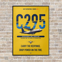 Thumbnail for Airbus C295 Firefighter vertical canvas print - framed - yellow background