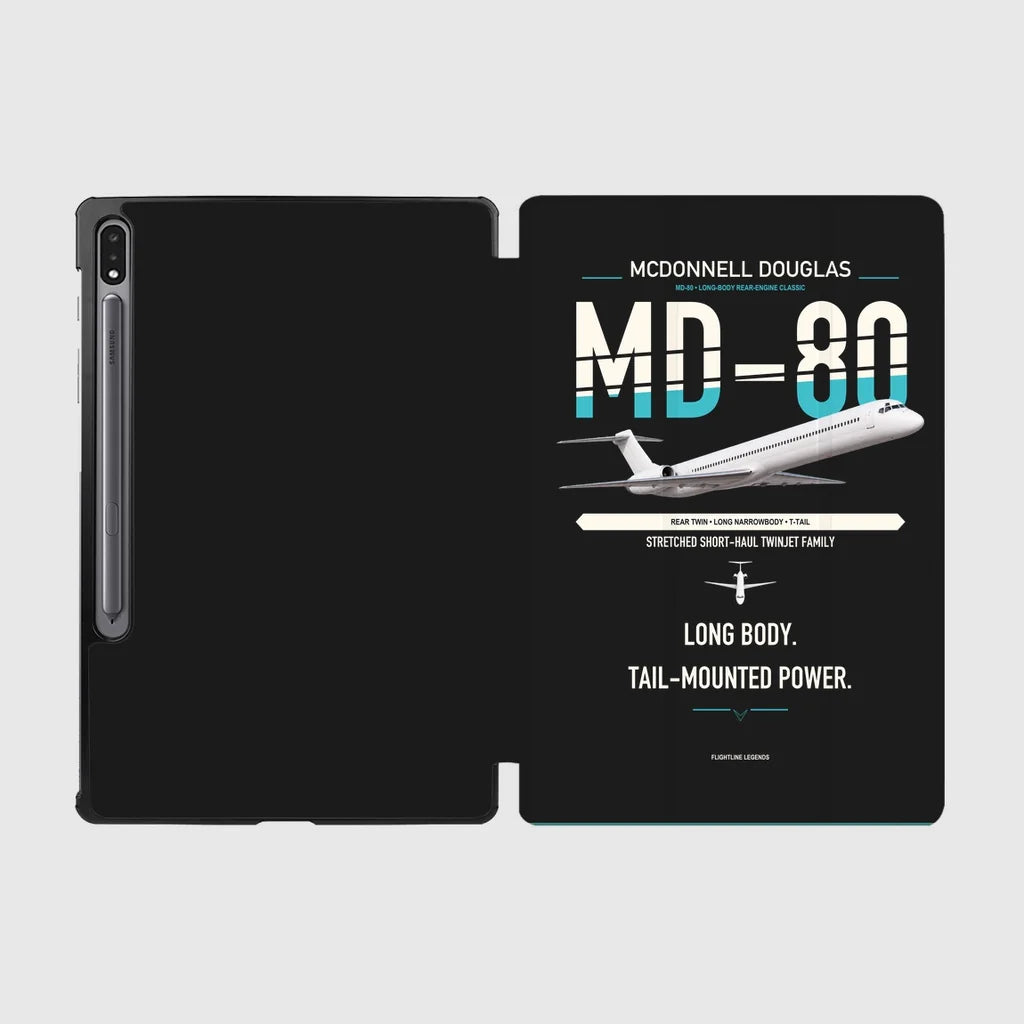 McDonnell Douglas MD-80 design on black samsung tablet tablet case