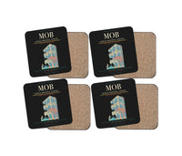 Thumbnail for Mobile Regional Airport (MOB) design on black 4 pieces set coaster
