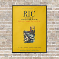 Thumbnail for Richmond International Airport RIC vertical canvas print - framed - yellow background