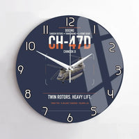 Thumbnail for Boeing CH-47D design on navy blue no frame wall clock