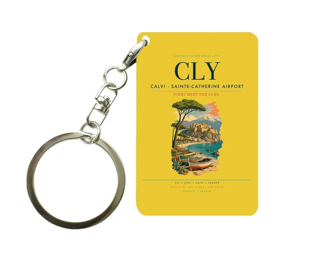 Calvi (CLY) design on yellow key chain