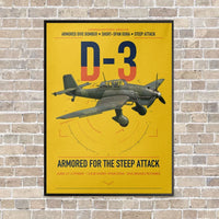 Thumbnail for Junkers Ju 87D-3 vertical canvas print - framed - yellow background