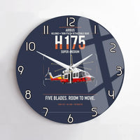Thumbnail for Airbus H175 design on navy blue no frame wall clock