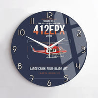 Thumbnail for SUBARU Bell 412EPX design on navy blue no frame wall clock