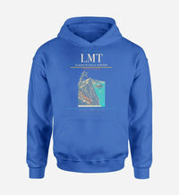 Thumbnail for Klamath Falls Airport (LMT) design on blue hoodie single-side print