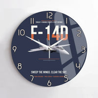 Thumbnail for F-14D Tomcat Sweep The Wings Clear The Sky design on navy blue no frame wall clock