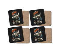 Thumbnail for How Planes Fly V2 design on black 4 pieces set coaster