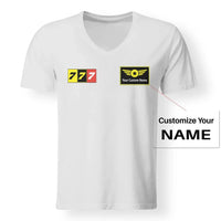 Thumbnail for Flat Colourful 777 Designed V-Neck T-Shirts - view 17