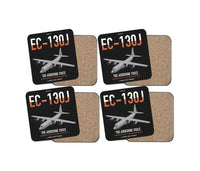 Thumbnail for EC-130J Commando Solo III design on black 4 pieces set coaster