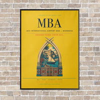 Thumbnail for Moi International Airport MBA — Mombasa vertical canvas print - framed - yellow background