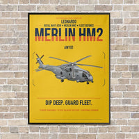 Thumbnail for Leonardo AW101 Merlin HM2 vertical canvas print - framed - yellow background
