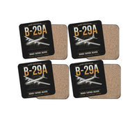 Thumbnail for B-29A Superfortress design on black 4 pieces set coaster