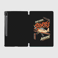 Thumbnail for Years Served Stories Airborne design on black samsung tablet tablet case