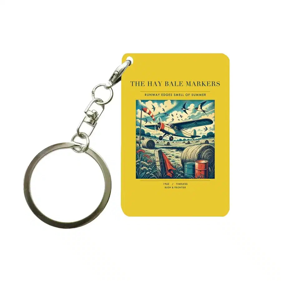 VINTAGE G4387 - The Hay Bale Markers - Designed Key Chain design on yellow