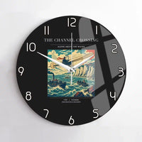 Thumbnail for VINTAGE G4002 - The Channel Crossing - Designed Wall Clocks design on black no-frame