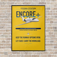 Thumbnail for Cessna Citation Encore+ vertical canvas print - framed - yellow background