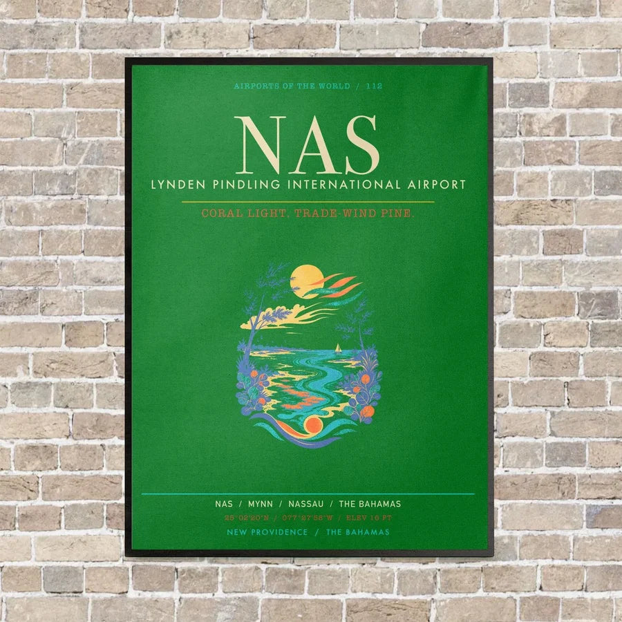 Lynden Pindling International Airport Nassau NAS - Canvas Framed - Green