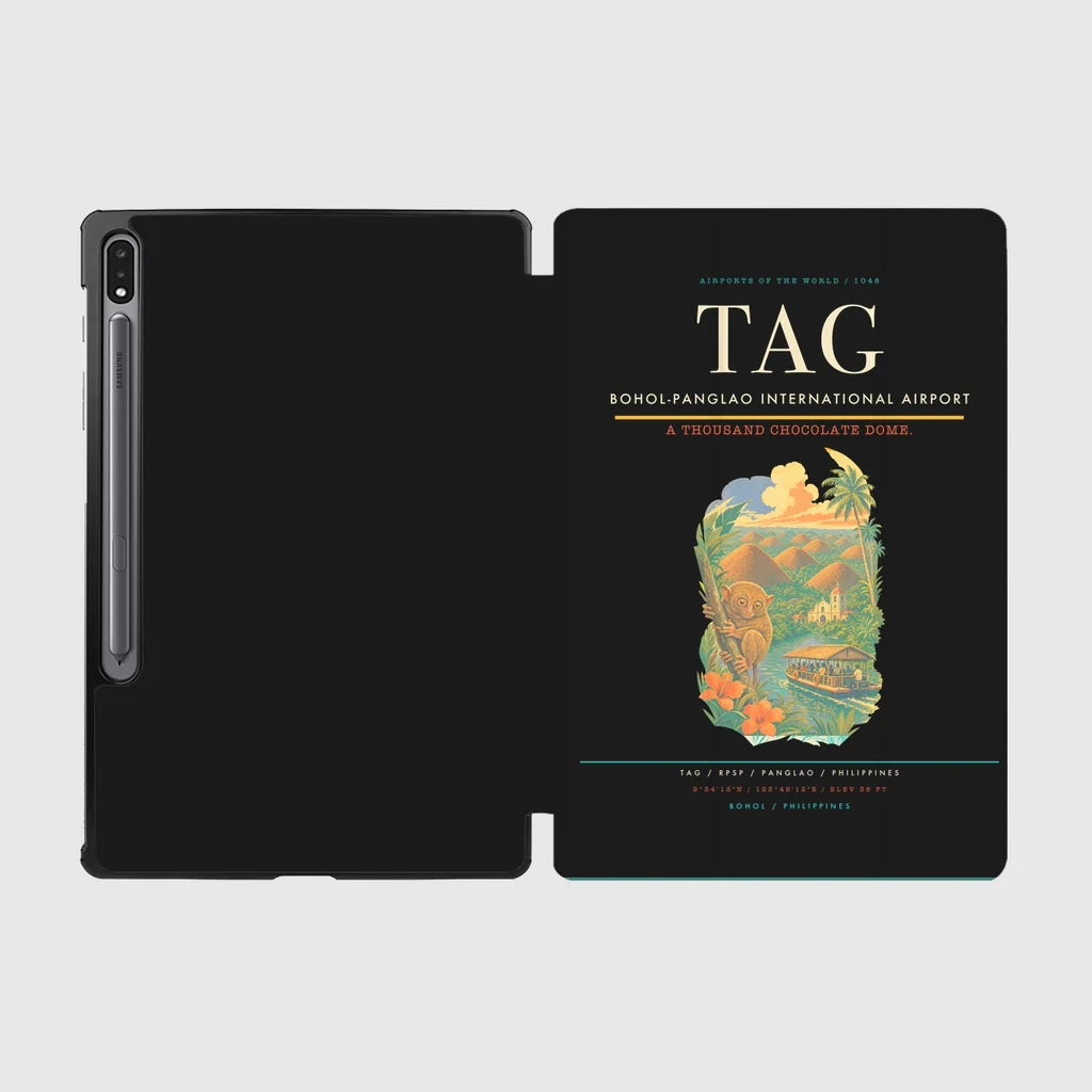 Bohol-Panglao International Airport (TAG) design on black samsung tablet tablet case