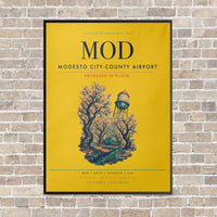 Thumbnail for Modesto City-County Airport MOD vertical canvas print - framed - yellow background