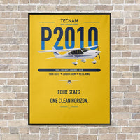 Thumbnail for Tecnam P2010 vertical canvas print - framed - yellow background
