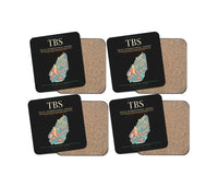 Thumbnail for Tbilisi International Airport (TBS) design on black 4 pieces set coaster