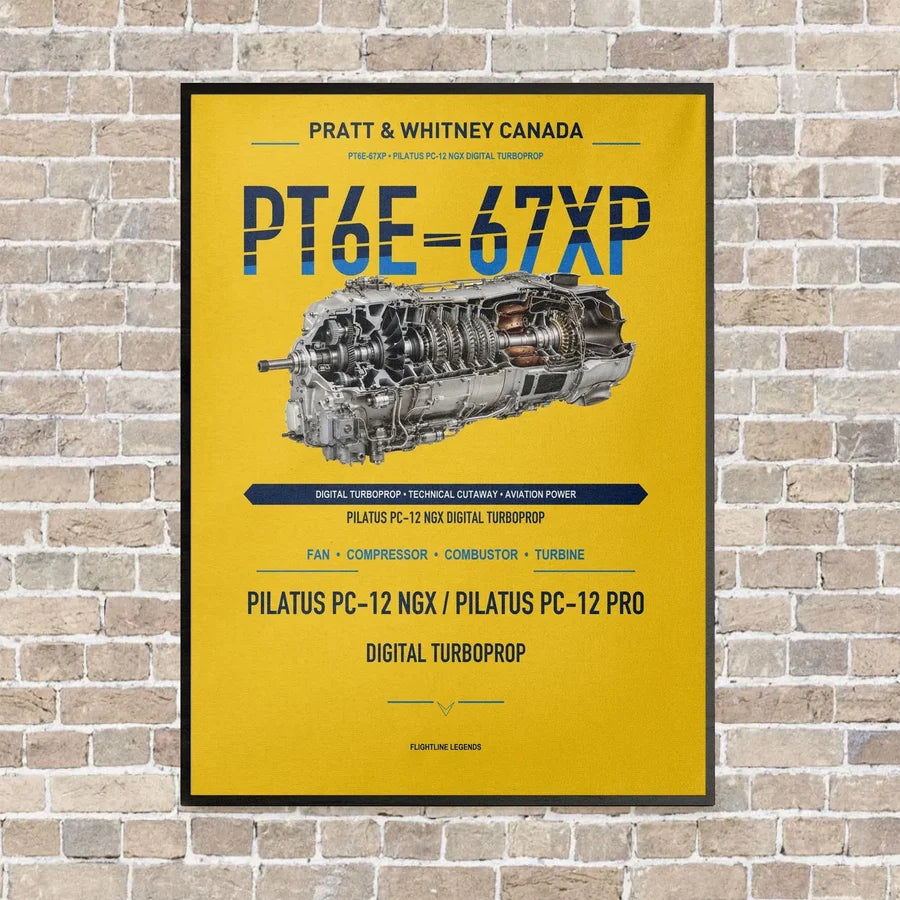 PT6E-67XP vertical canvas print - framed - yellow background
